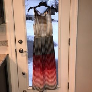 Lightweight maxi dress with sheer overlay